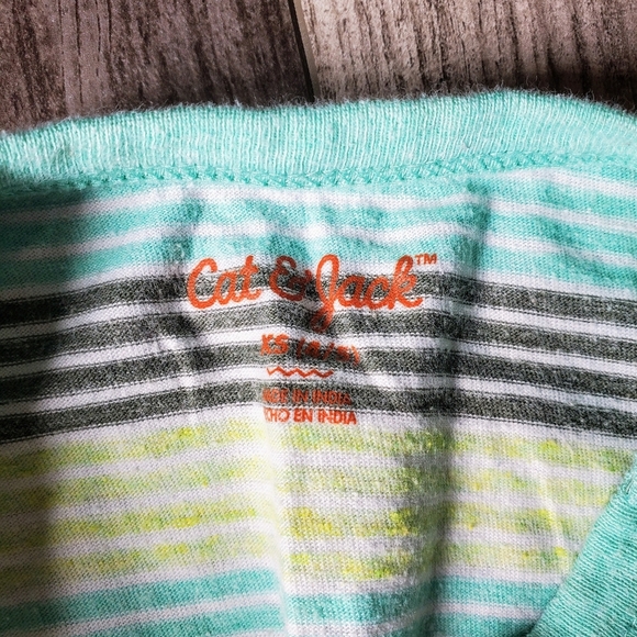 Cat & Jack 2 Pc Striped Short Sleeve Pocket T-Shirt Bundle Boys Size XS 4/5 EUC - Picture 4 of 13